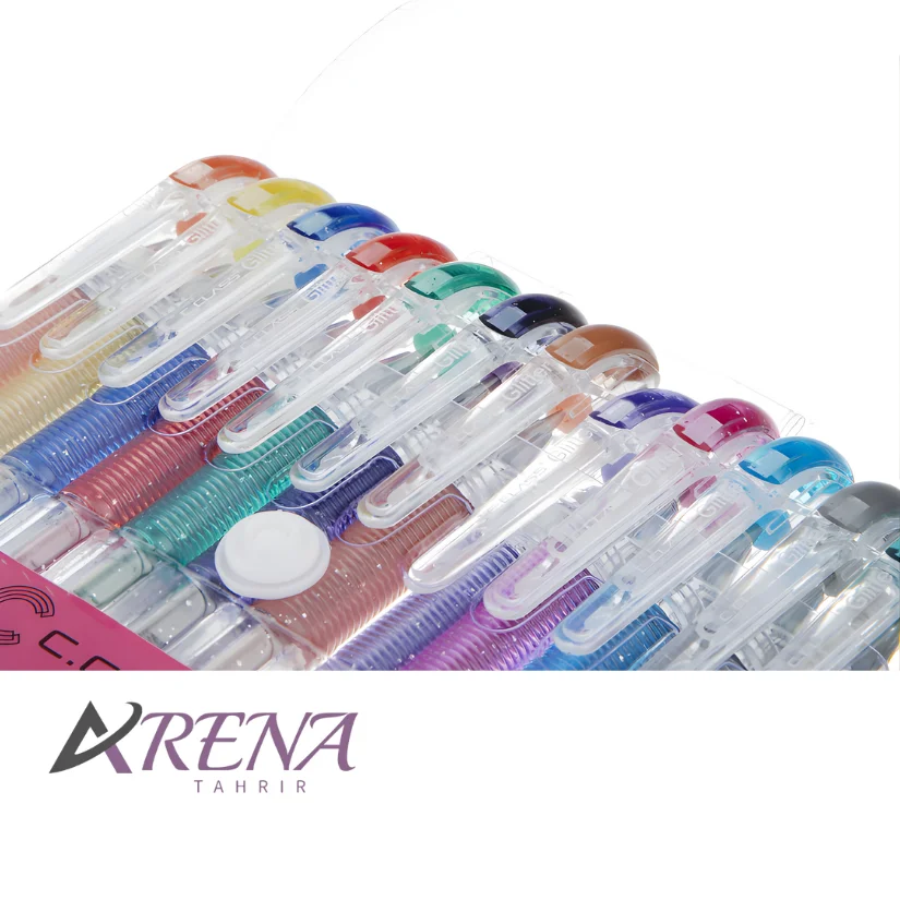 روان نویس ژل پن 12 رنگ Glitter