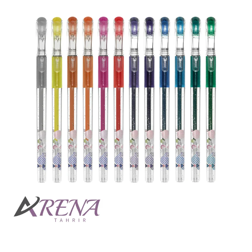 روان نویس ژل پن 12 رنگ Glitter