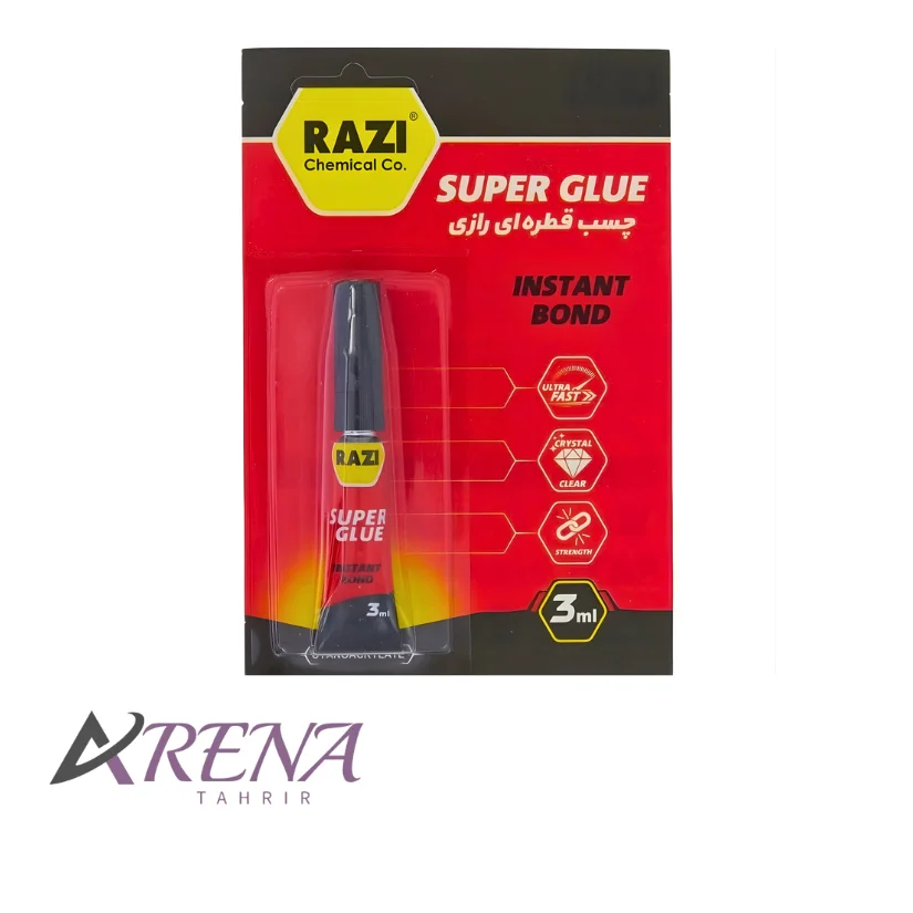 چسب قطرهای رازی Super Glue حجم 3 میلیلیتر