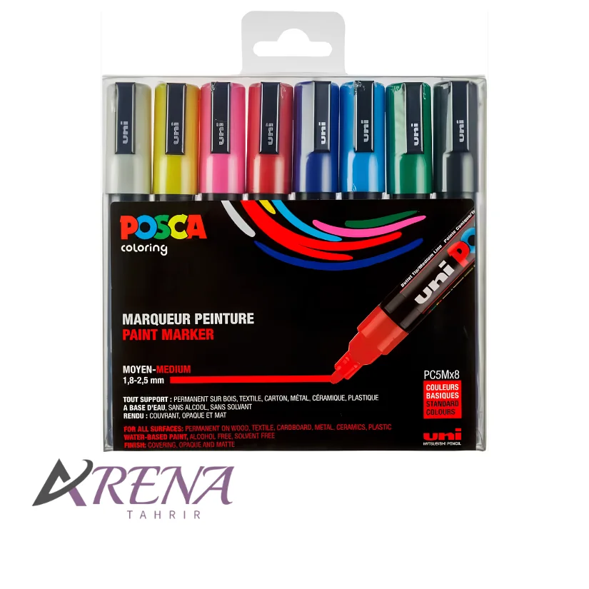 ماژیک اکریلیک POSCA ست 8 رنگ پاستلی یونی بال