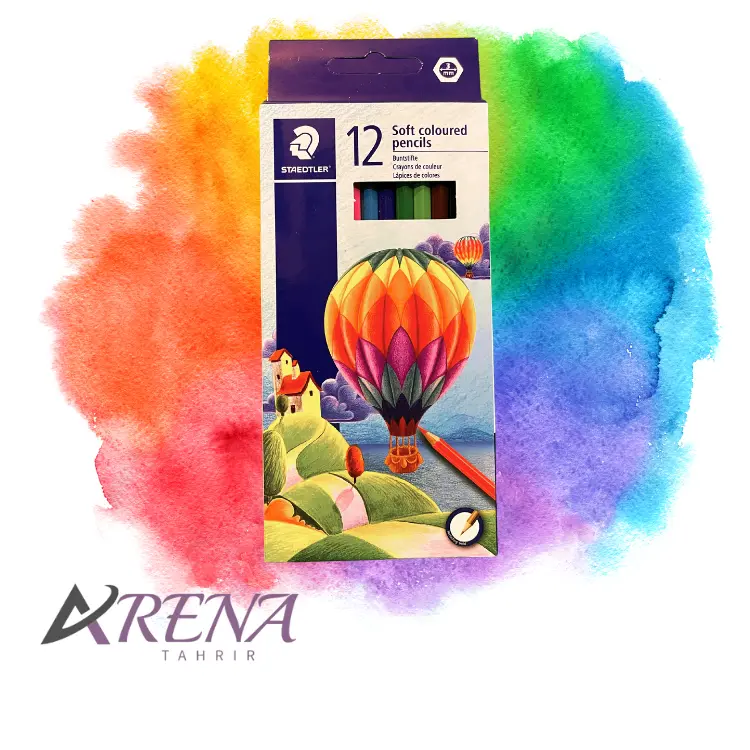 مداد رنگی 12 رنگ استدلر مدل سافت بسته بندی