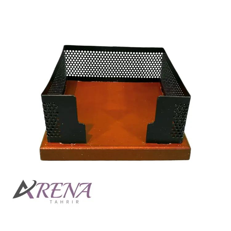 جای کاغذ یادداشت چوب و فلز شهاب تحریر روبرو