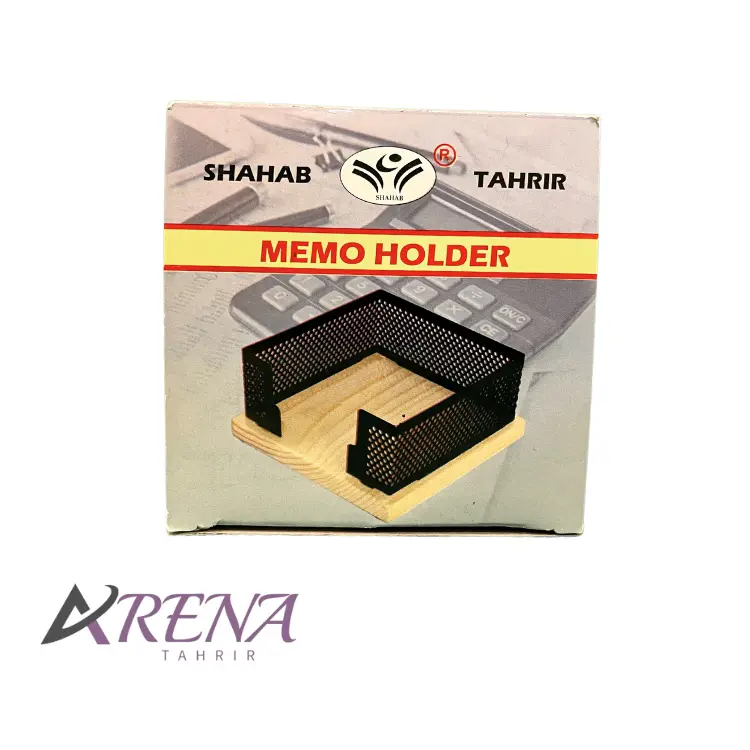 جای کاغذ یادداشت چوب و فلز شهاب تحریر جعبه