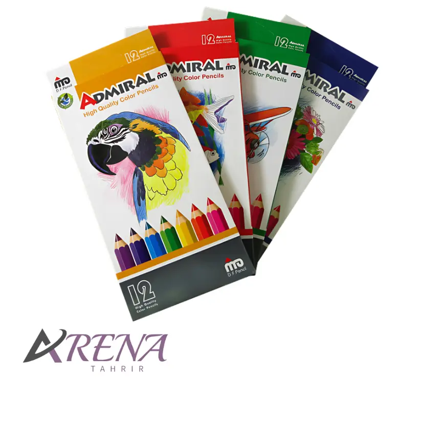 مداد رنگی ۱۲ رنگ ادمیرال جعبه مقوایی