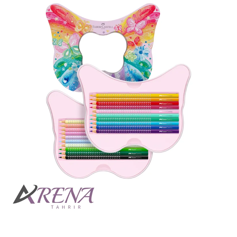 مداد رنگی 20 رنگ فابر-کاستل مدل اسپارکل طرح پروانه